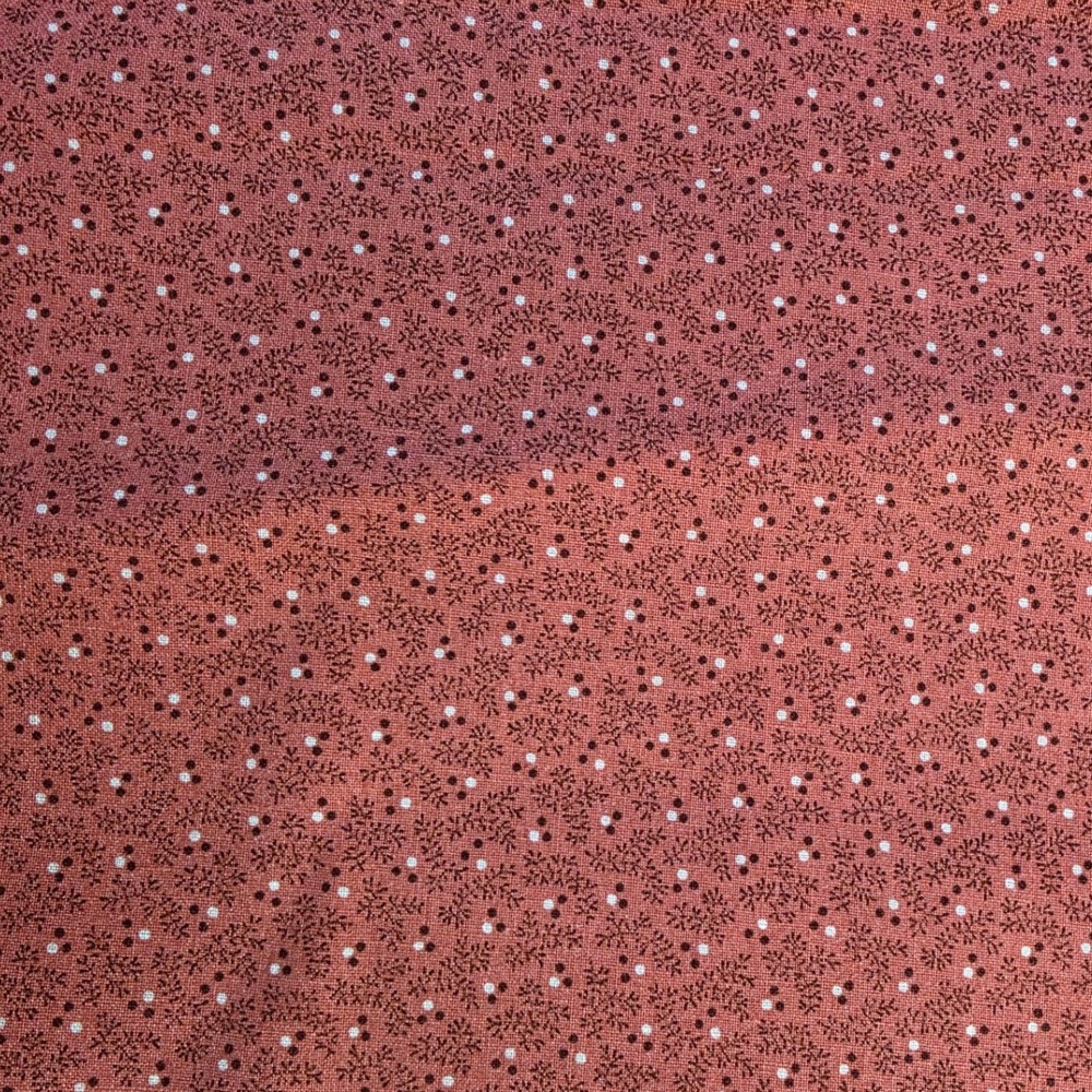 Cranston Print Works Fabric Red Rustic Sprig Dot 42in x 1.33yd